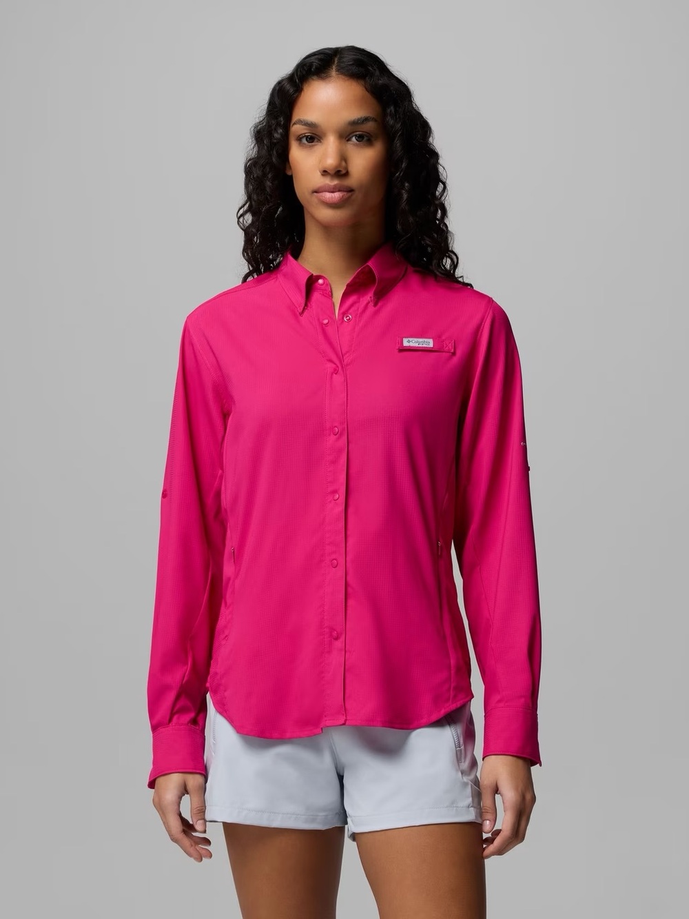 Columbia Women's PFG Tamiami II Long Sleeve Shirt Size XL Hot Guava Pink Fishing
